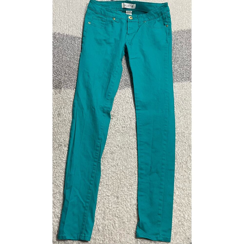 Jalate Women's Size 5 Low Rise Skinny Fit Jeans Teal Green JJ1044F